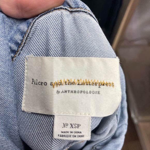 Anthropologie Pilcro Light Blue Distressed Denim Jean Jacket - Picture 3 of 3